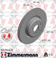 Диск тормозной зад. вент.  34208853554= 	ZIMMERMANN-150294620