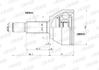 Шрус наружний Ford Focus 1 inko-307048= Zekkert-GS3724= LYNXauto-CO2801 (для привода 1753951= 1345864) Шрус наружний Ford Focus 1 inko-307048= Zekkert-GS3724= LYNXauto-CO2801 (для привода 1753951= 1345864)