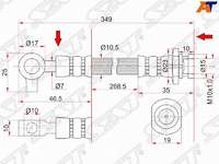 Шланг тормозной передний Nissan Atlas (Condor) F22/F23 SAT-ST4621021T00= Nissan-4621021T00= Miyaco-BH79084= Seiken-SH52057= masuma-BH142 Шланг тормозной передний Nissan Atlas (Condor) F22/F23 SAT-ST4621021T00= Nissan-4621021T00= Miyaco-BH79084= Seiken-SH52057= masuma-BH142