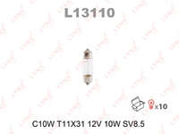 Лампа накаливания C10W 12V SV8.5 T11X31 31mm Lynx-L13110= Mitsubishi-MF820513 Лампа накаливания C10W 12V SV8.5 T11X31 31mm Lynx-L13110= Mitsubishi-MF820513